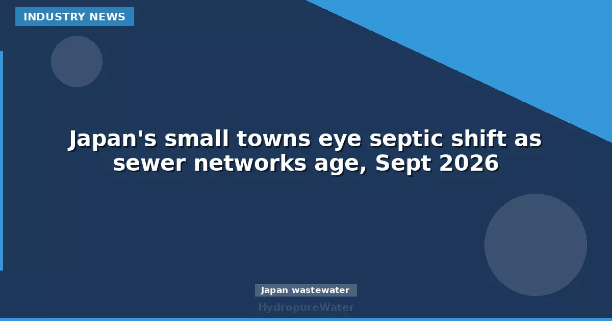 Japan's small towns eye septic shift as sewer networks age, Sept 2026