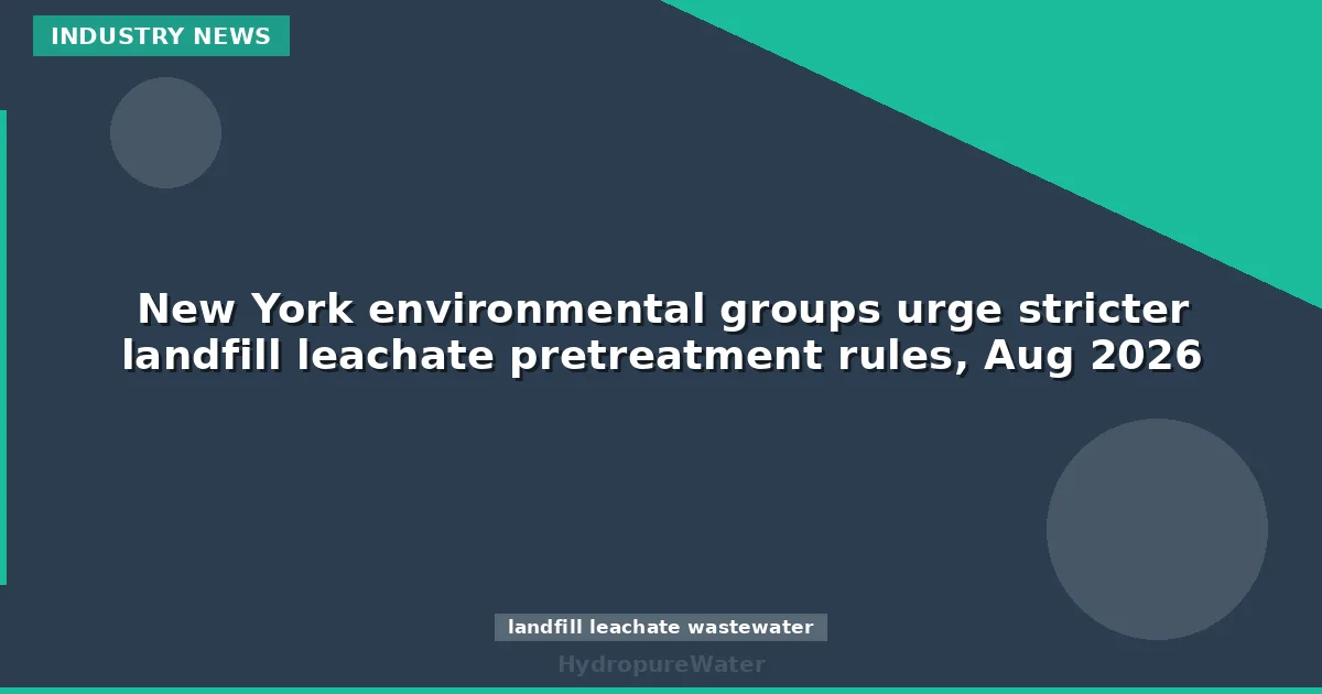 New York environmental groups urge stricter landfill leachate pretreatment rules, Aug 2026