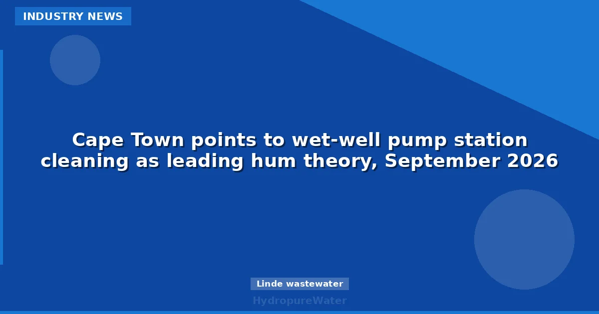 Cape Town points to wet-well pump station cleaning as leading hum theory, September 2026