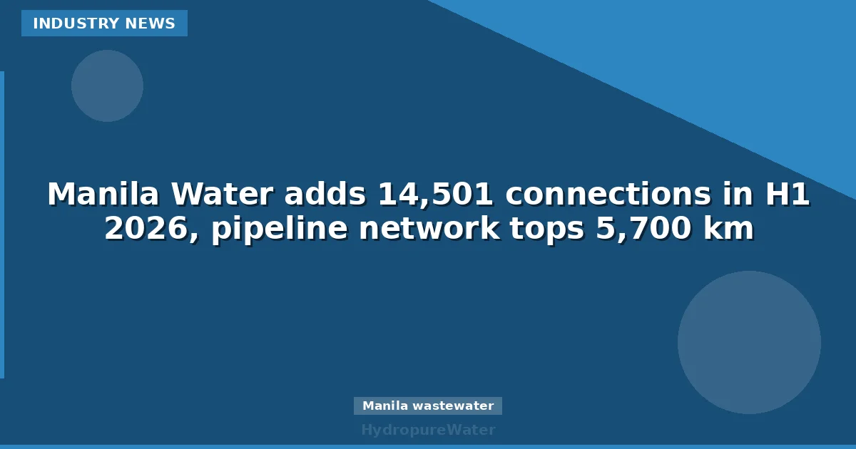 شركة Manila Water تضيف 14,501 توصيلة خلال النصف الأول من 2026، ويتجاوز طول شبكة الأنابيب 5,700 كم