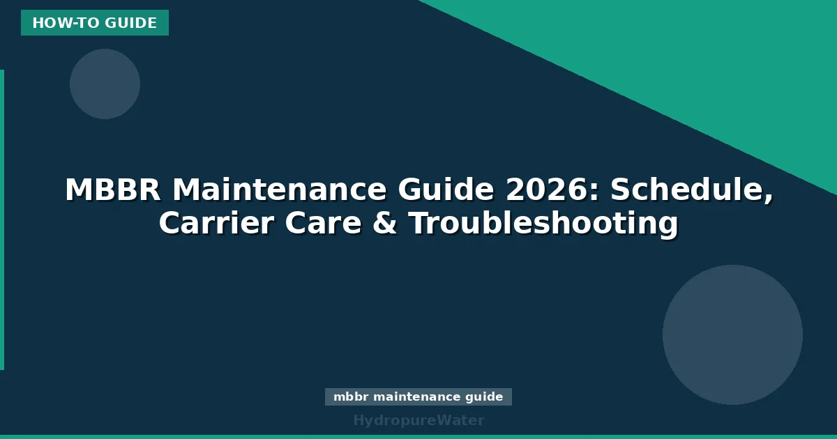 MBBR Maintenance Guide 2026: Schedule, Carrier Care & Troubleshooting