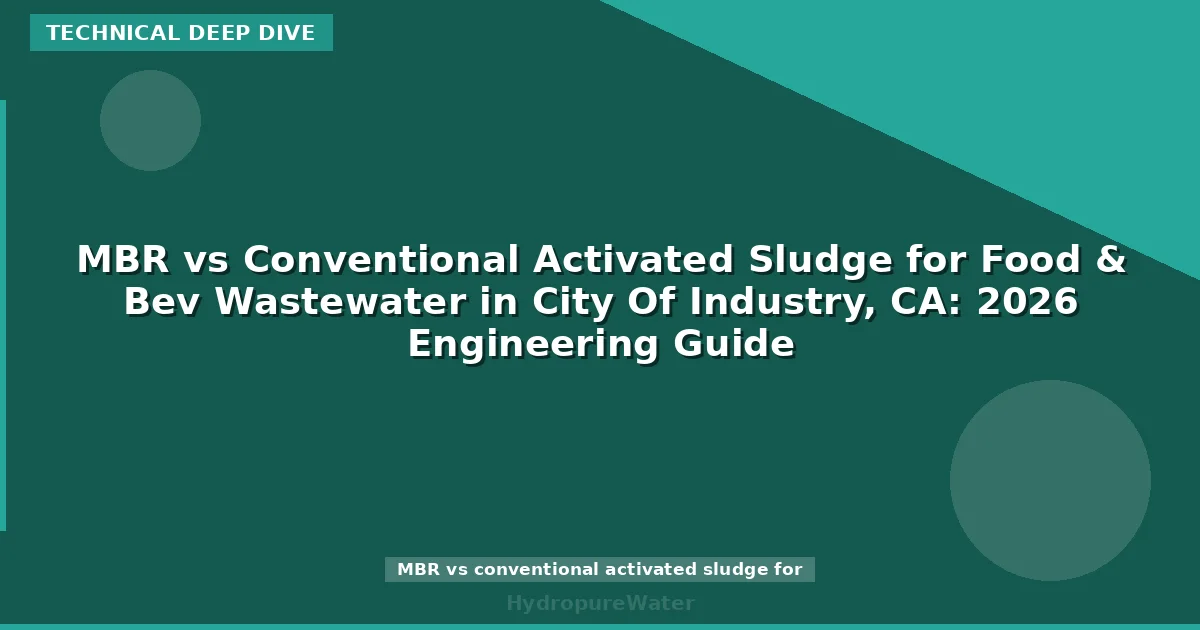 MBR vs Conventional Activated Sludge for Food & Bev Wastewater in City Of Industry, CA: 2026 Engineering Guide