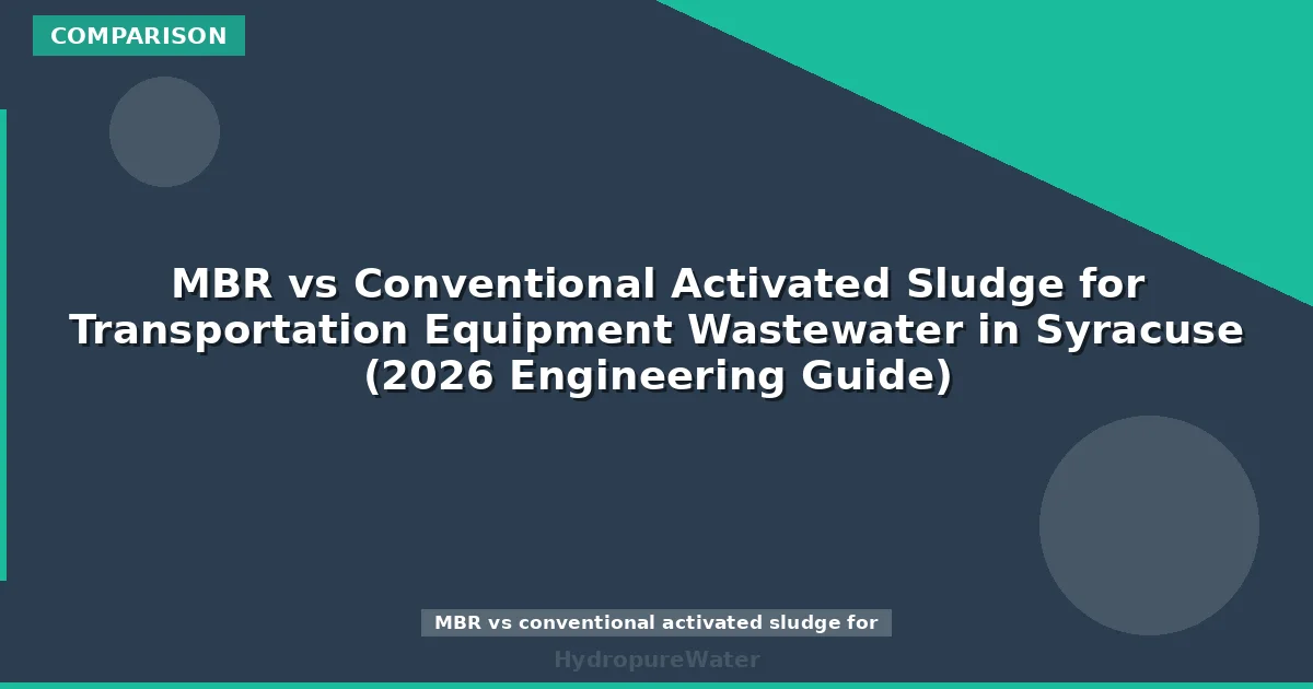 MBR vs Conventional Activated Sludge for Transportation Equipment Wastewater in Syracuse (2026 Engineering Guide)