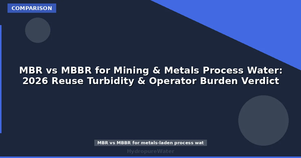 MBR vs MBBR for Mining & Metals Process Water: 2026 Reuse Turbidity & Operator Burden Verdict