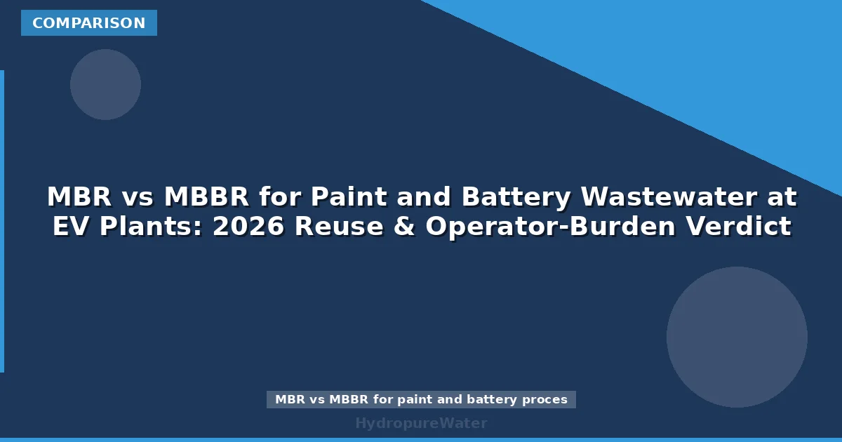 MBR vs MBBR for Paint and Battery Wastewater at EV Plants: 2026 Reuse & Operator-Burden Verdict
