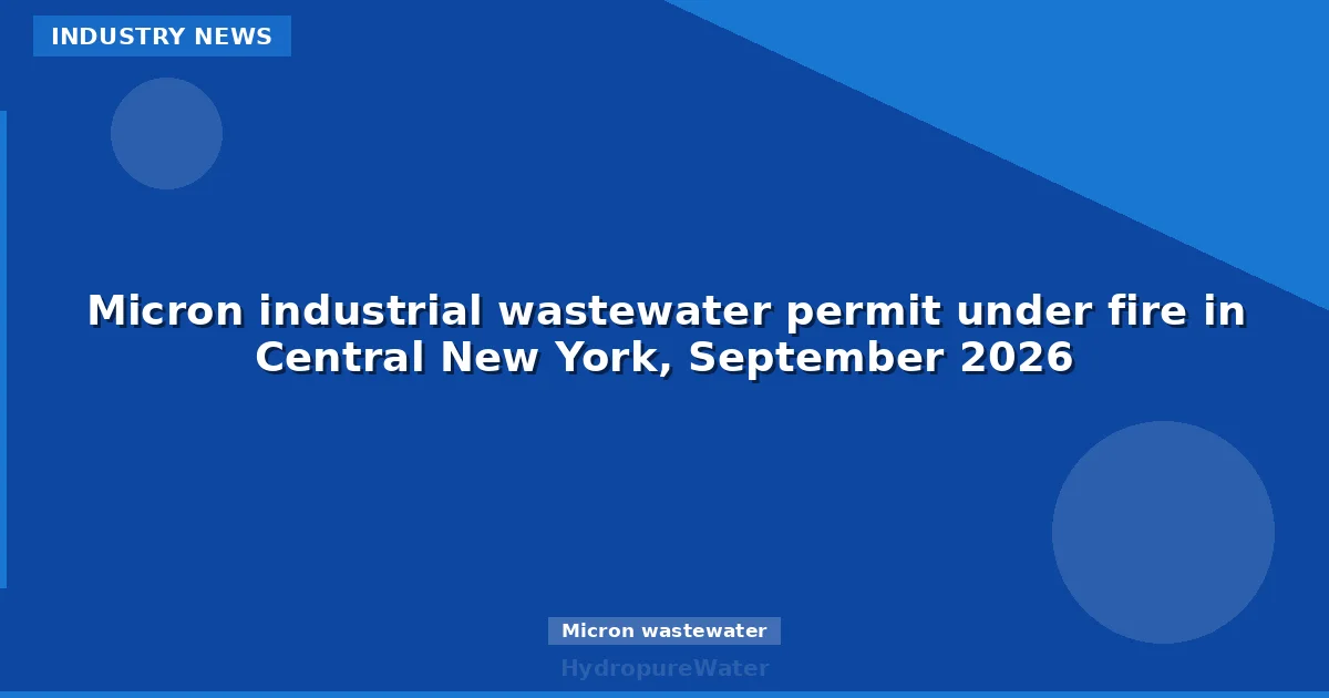 Micron industrial wastewater permit under fire in Central New York, September 2026