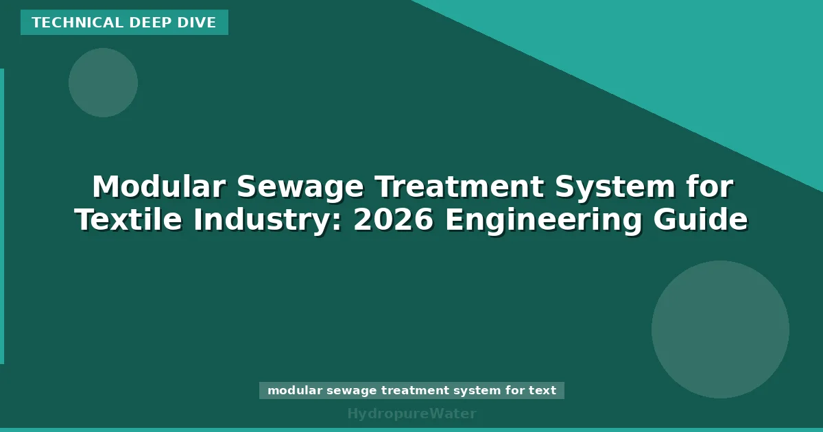 Modular Sewage Treatment System for Textile Industry: 2026 Engineering Guide