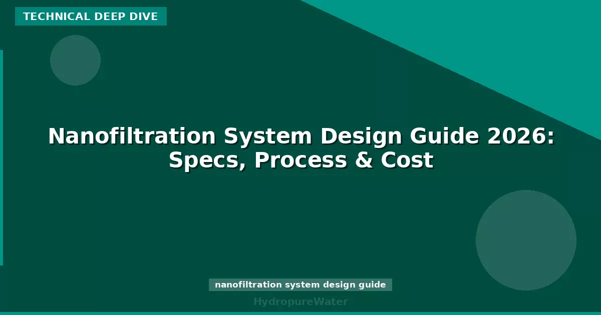 Nanofiltration System Design Guide 2026: Specs, Process & Cost