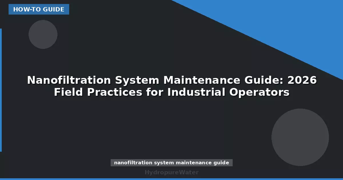 Nanofiltration System Maintenance Guide: 2026 Field Practices for Industrial Operators