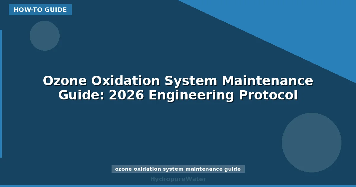 Ozone Oxidation System Maintenance Guide: 2026 Engineering Protocol