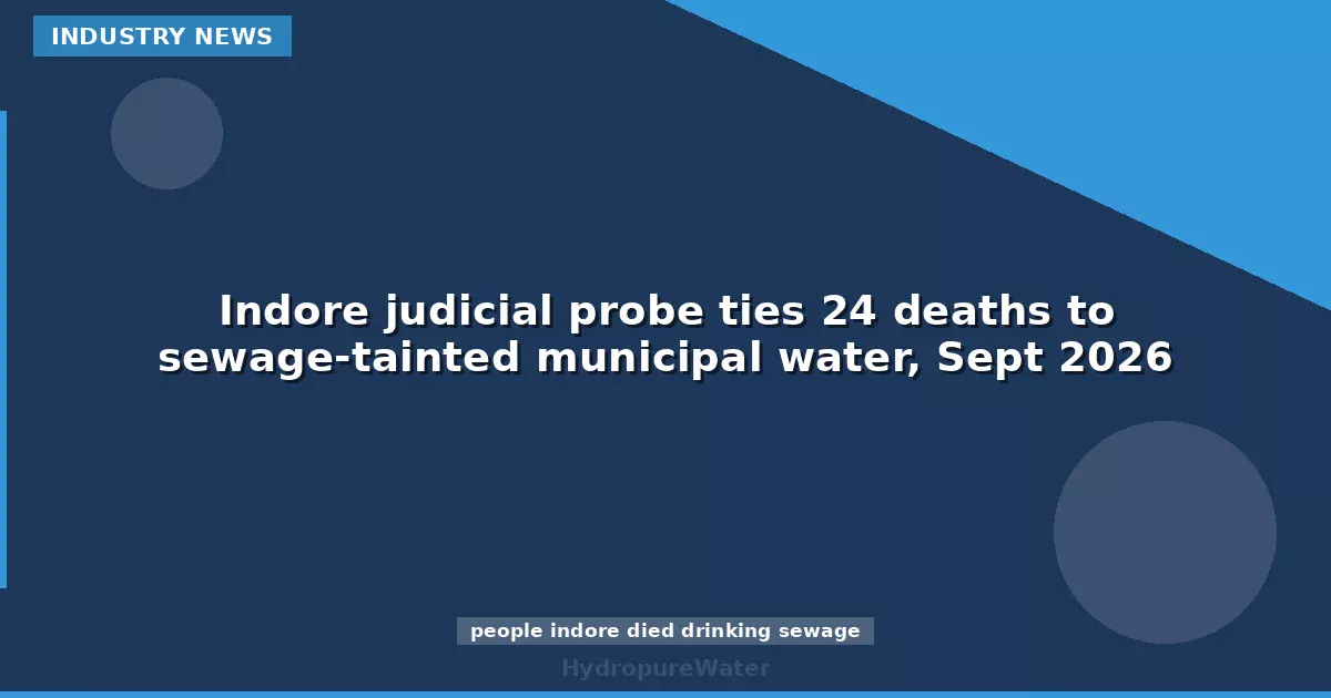 Indore judicial probe ties 24 deaths to sewage-tainted municipal water, Sept 2026