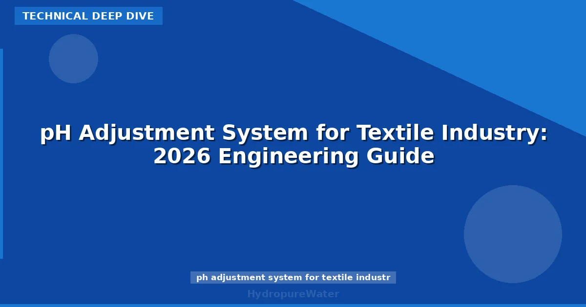 pH Adjustment System for Textile Industry: 2026 Engineering Guide