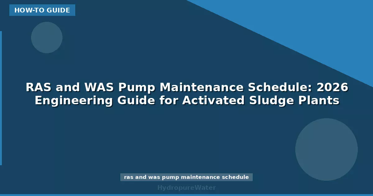 RAS and WAS Pump Maintenance Schedule: 2026 Engineering Guide for Activated Sludge Plants