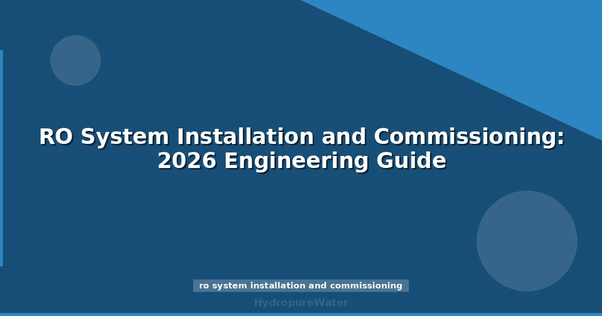 RO System Installation and Commissioning: 2026 Engineering Guide