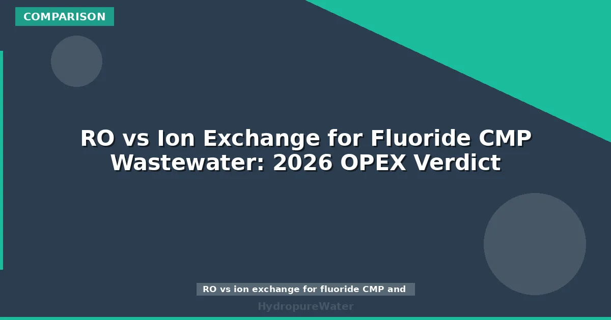 RO vs Ion Exchange for Fluoride CMP Wastewater: 2026 OPEX Verdict