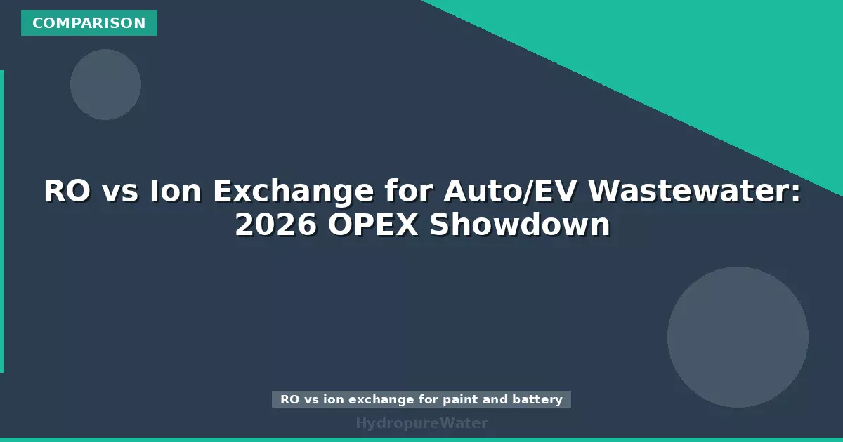 RO vs Ion Exchange for Auto/EV Wastewater: 2026 OPEX Showdown