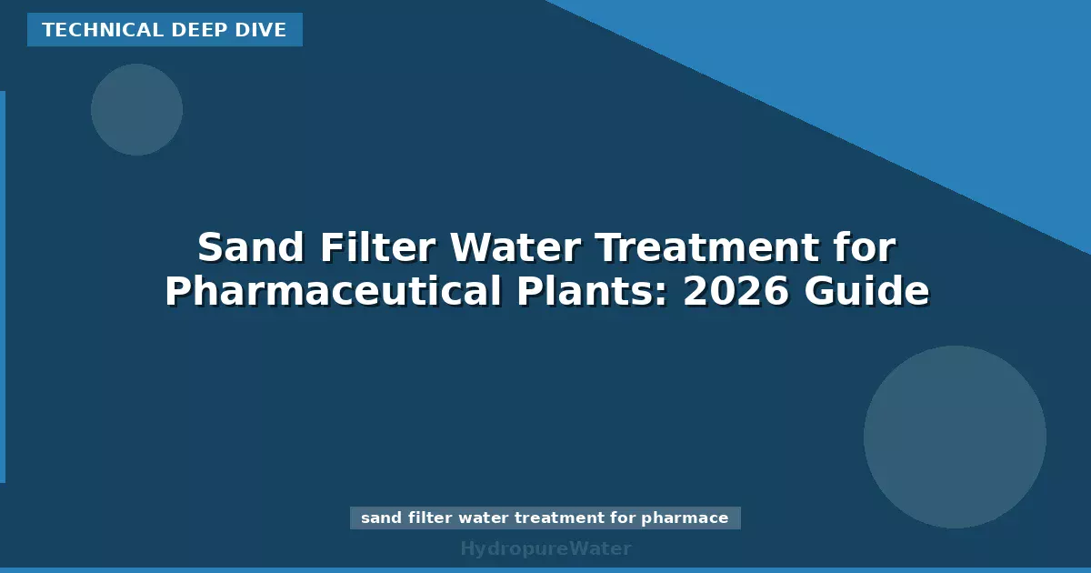Sand Filter Water Treatment for Pharmaceutical Plants: 2026 Guide