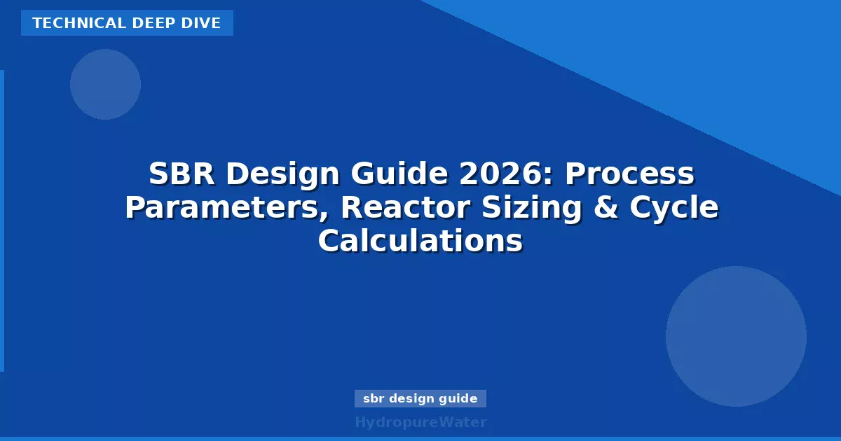 Guide de dimensionnement SBR 2026 : paramètres de procédé, taille du réacteur et calcul des cycles