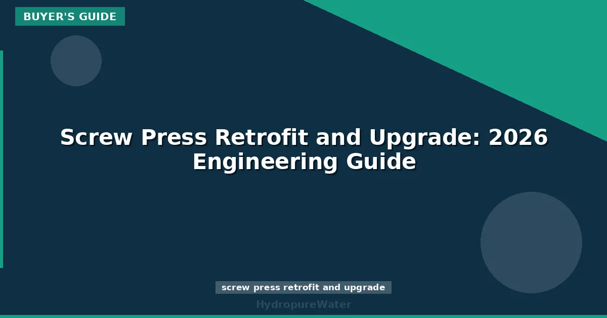 Screw Press Retrofit and Upgrade: 2026 Engineering Guide
