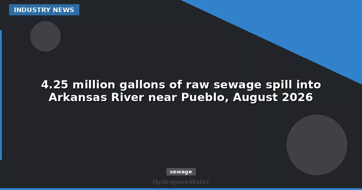 4.25 million gallons of raw sewage spill into Arkansas River near Pueblo, August 2026