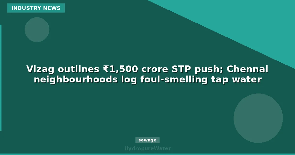 Vizag dessine une poussée STEP de 1 500 crore ₹ ; les quartiers de Chennai signalent une eau du robinet nauséabonde