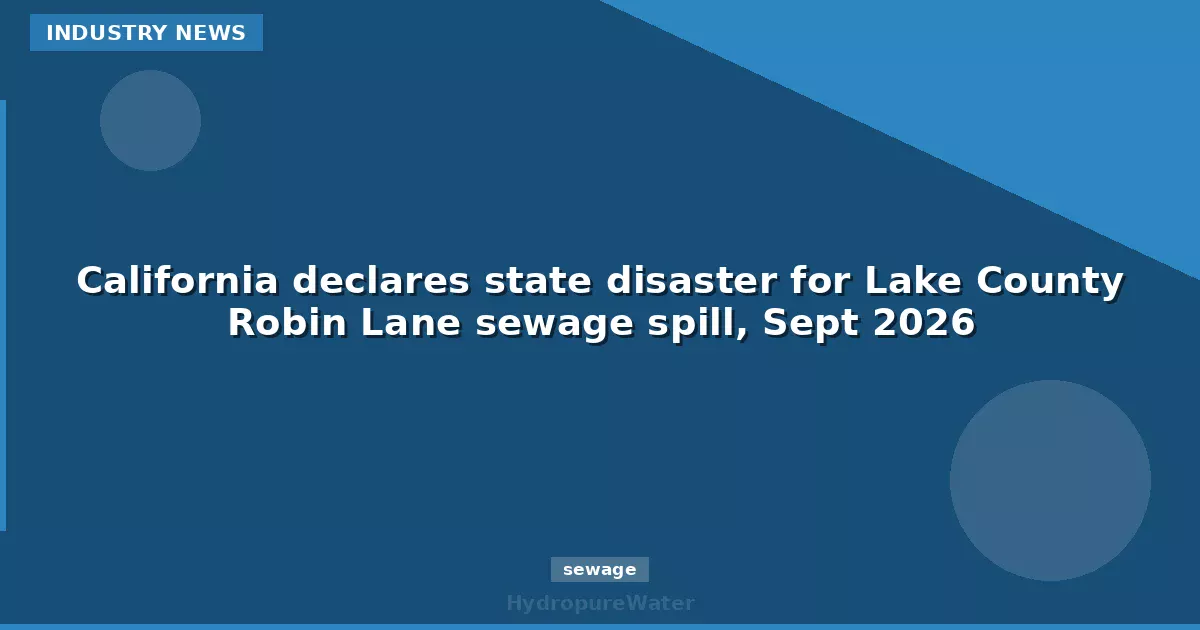 California declares state disaster for Lake County Robin Lane sewage spill, Sept 2026