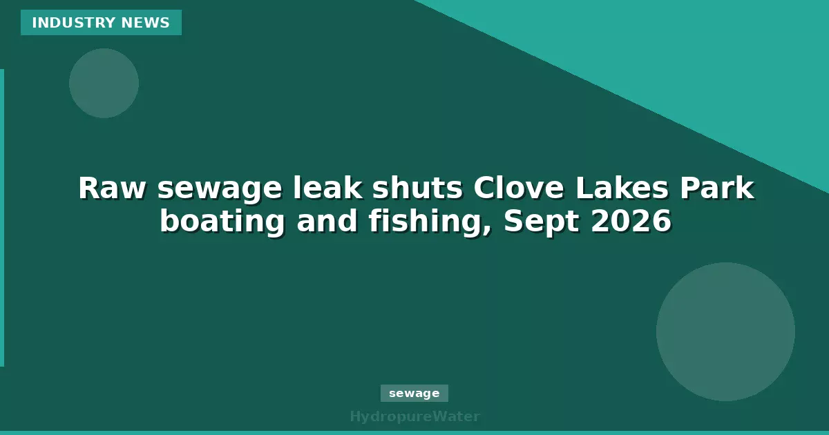 Raw sewage leak shuts Clove Lakes Park boating and fishing, Sept 2026