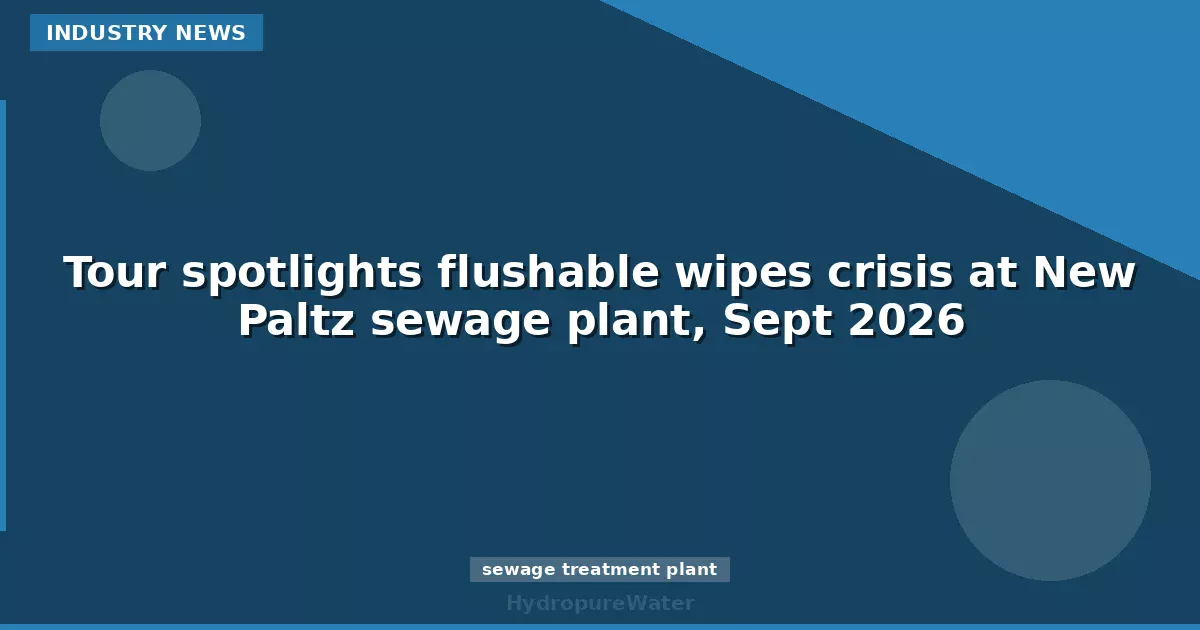 Tour spotlights flushable wipes crisis at New Paltz sewage plant, Sept 2026