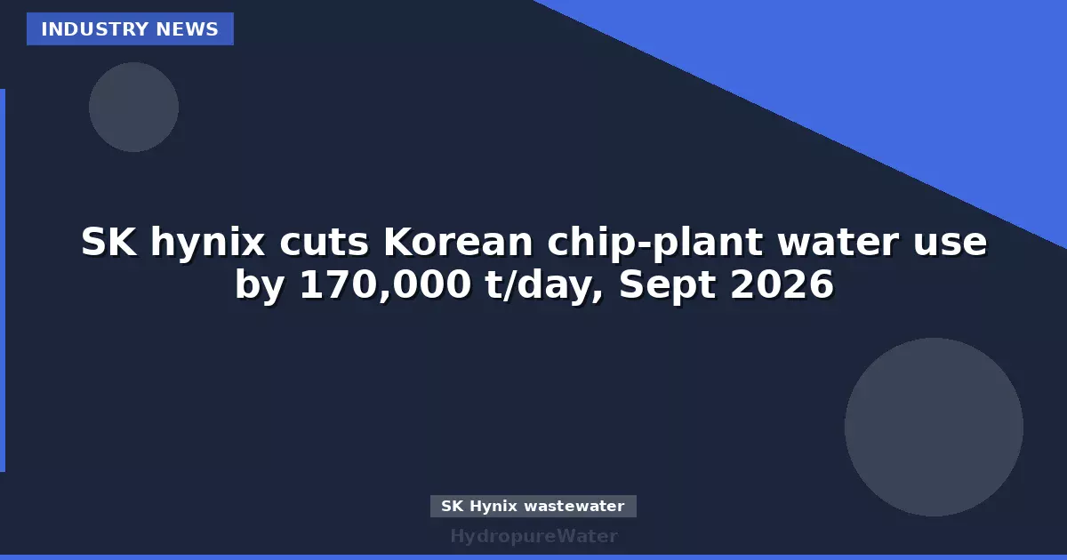 SK hynix cuts Korean chip-plant water use by 170,000 t/day, Sept 2026