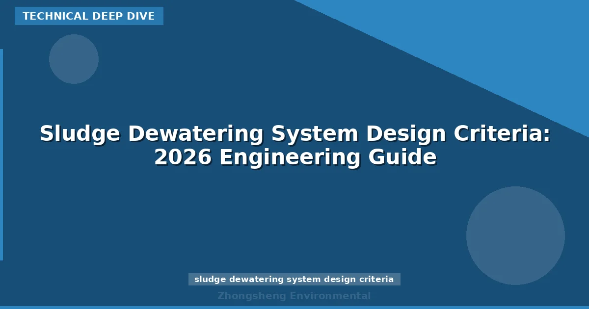 Sludge Dewatering System Design Criteria: 2026 Engineering Guide