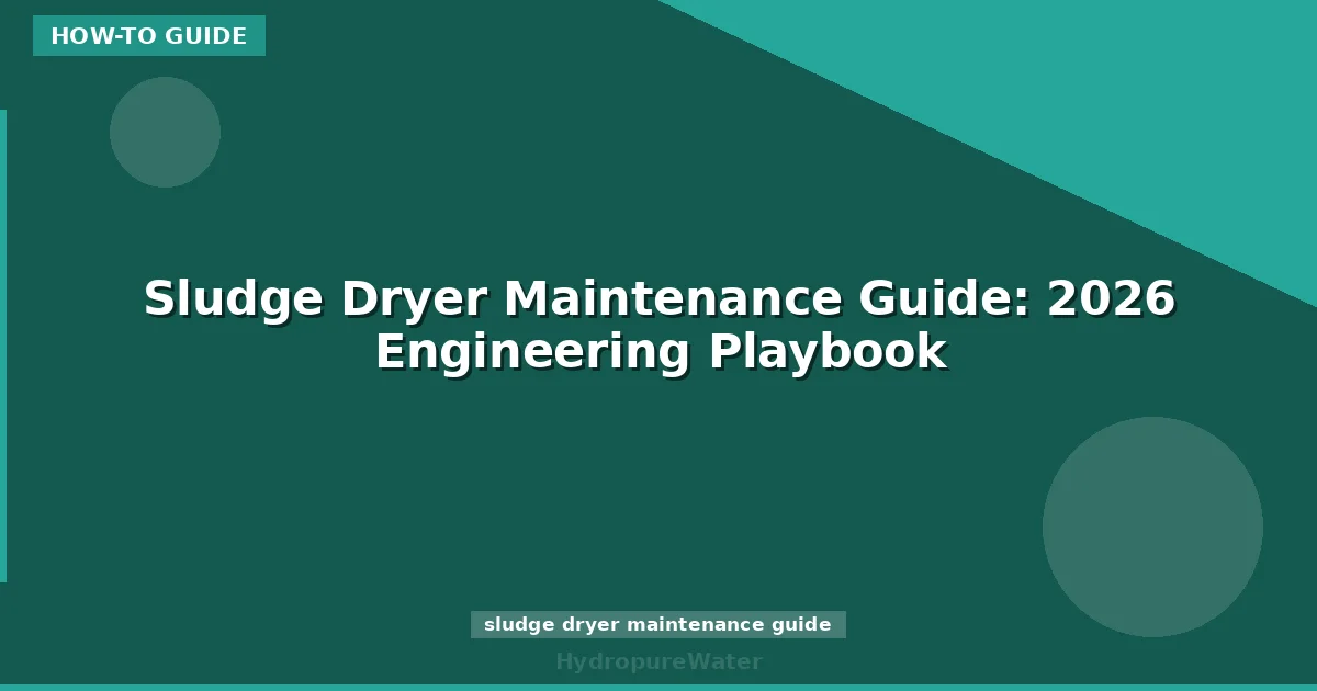 Sludge Dryer Maintenance Guide: 2026 Engineering Playbook