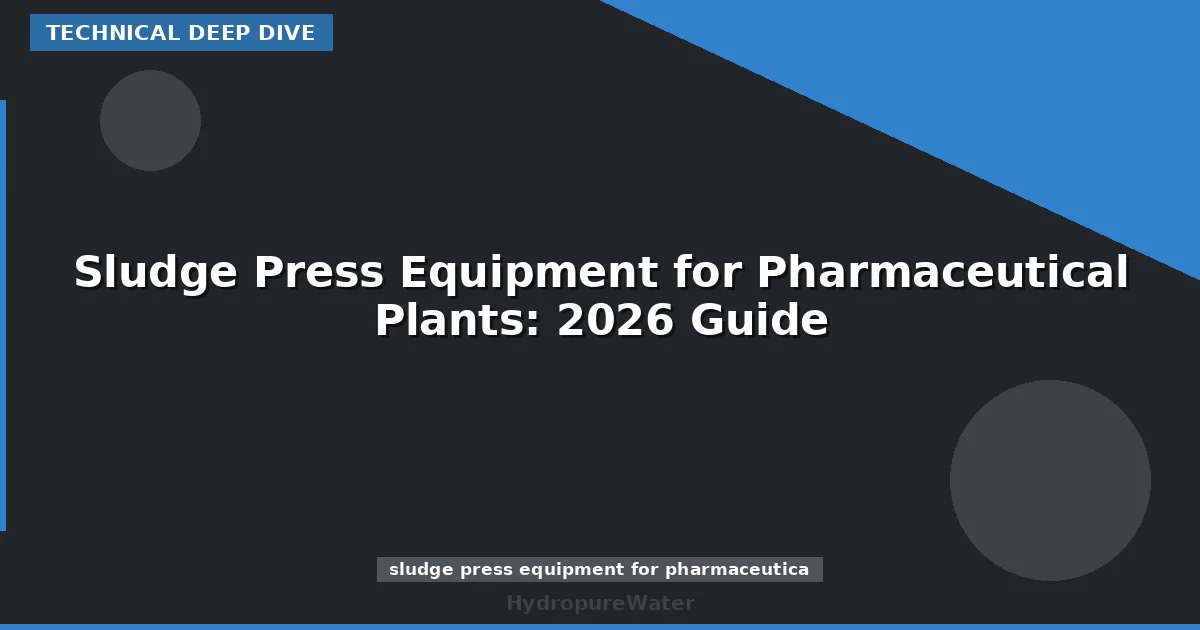 Sludge Press Equipment for Pharmaceutical Plants: 2026 Guide