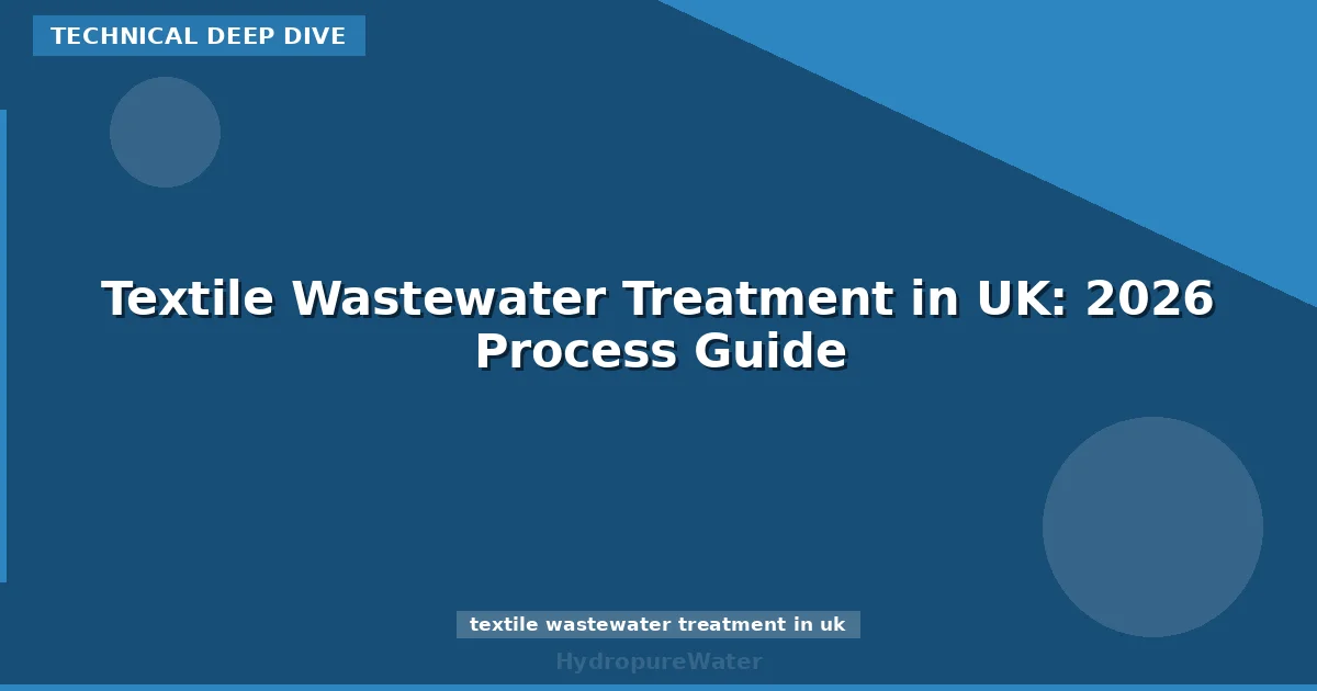 Textile Wastewater Treatment in UK: 2026 Process Guide