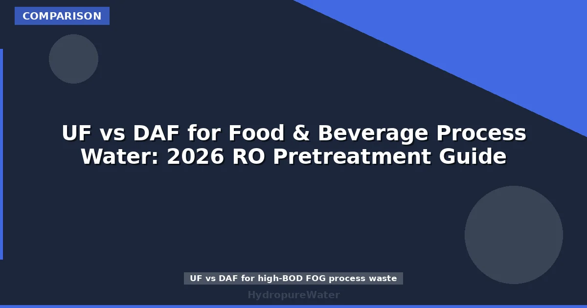 UF مقابل DAF لمياه عمليات الأغذية والمشروبات: دليل المعالجة المسبقة بالتناضح العكسي لعام 2026
