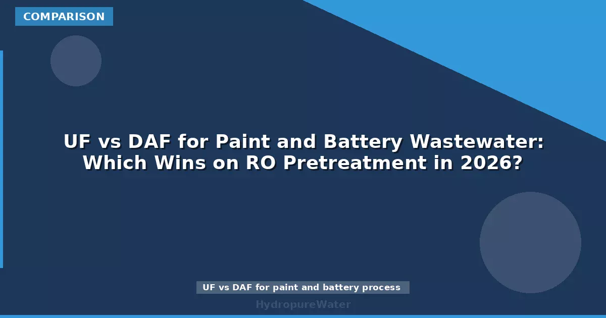 UF vs DAF for Paint and Battery Wastewater: Which Wins on RO Pretreatment in 2026?