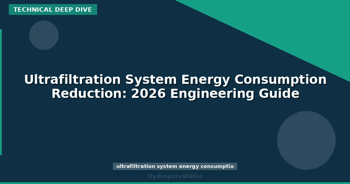 Ultrafiltration System Energy Consumption Reduction: 2026 Engineering Guide