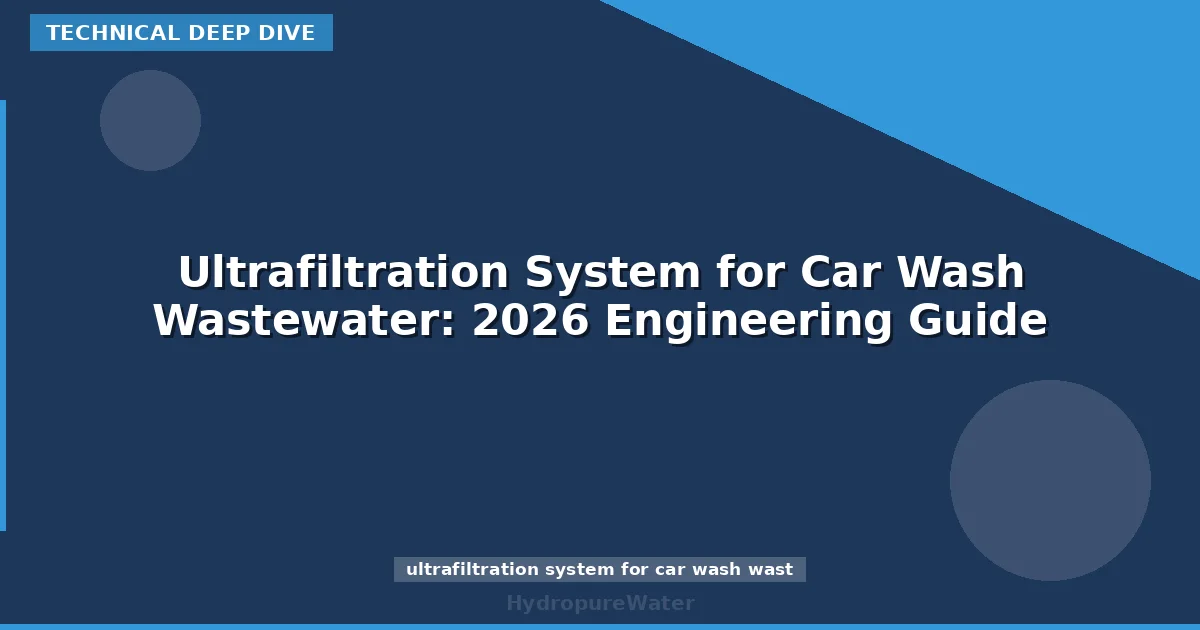 Ultrafiltration System for Car Wash Wastewater: 2026 Engineering Guide