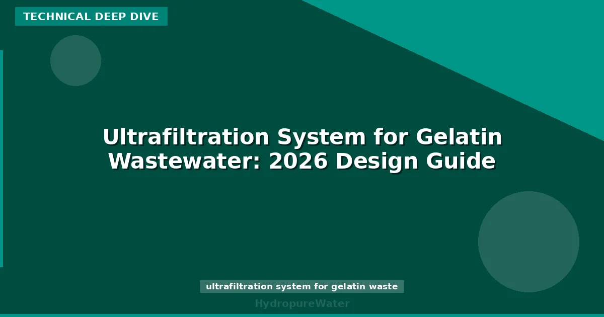 Ultrafiltration System for Gelatin Wastewater: 2026 Design Guide