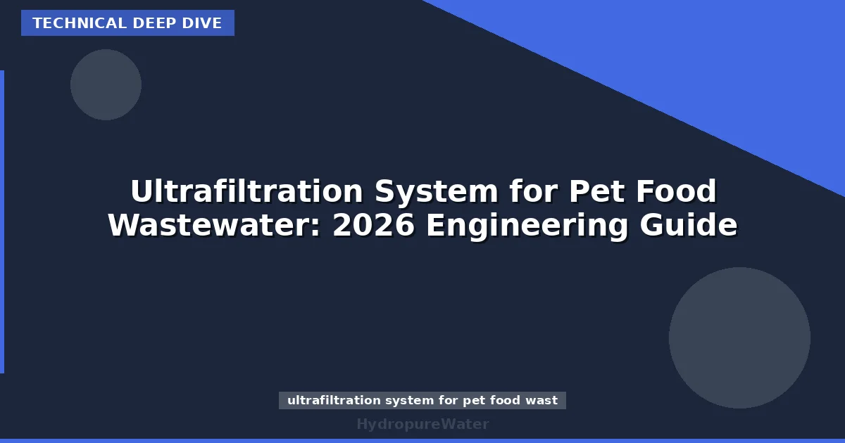 Ultrafiltration System for Pet Food Wastewater: 2026 Engineering Guide