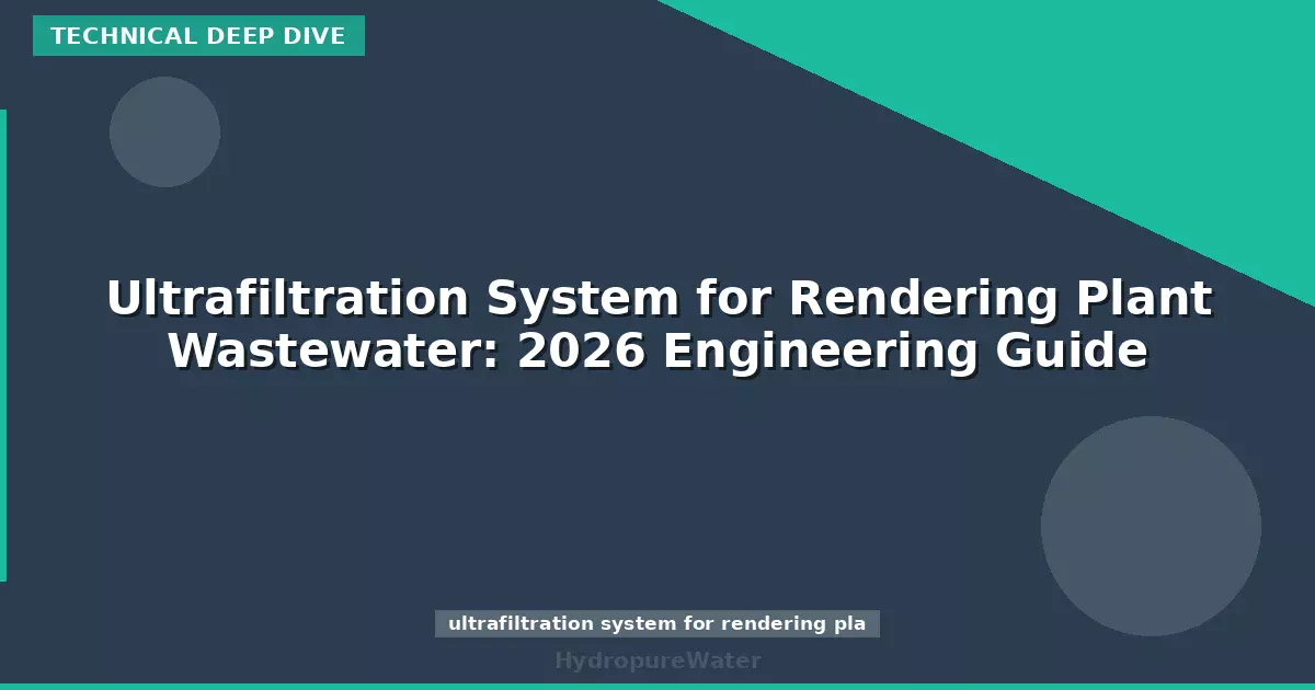 Ultrafiltration System for Rendering Plant Wastewater: 2026 Engineering Guide