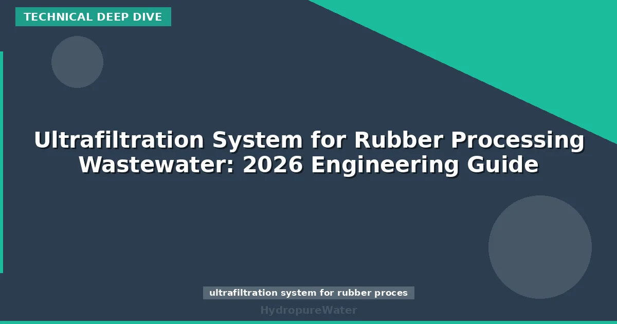 Ultrafiltration System for Rubber Processing Wastewater: 2026 Engineering Guide