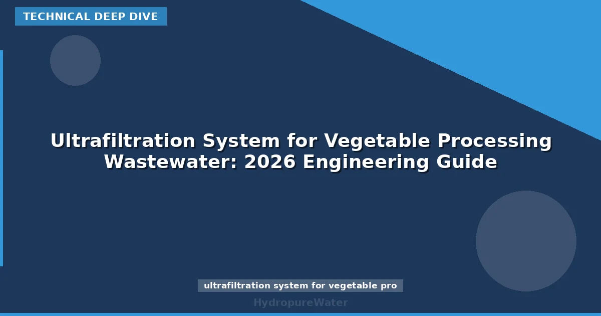 Ultrafiltration System for Vegetable Processing Wastewater: 2026 Engineering Guide