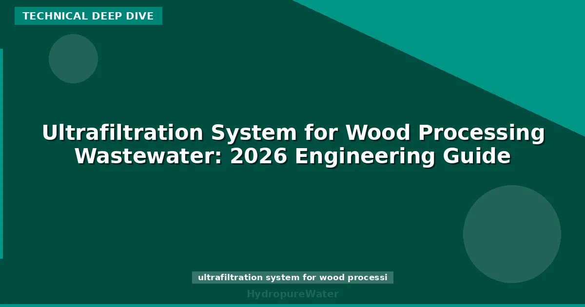 Ultrafiltration System for Wood Processing Wastewater: 2026 Engineering Guide