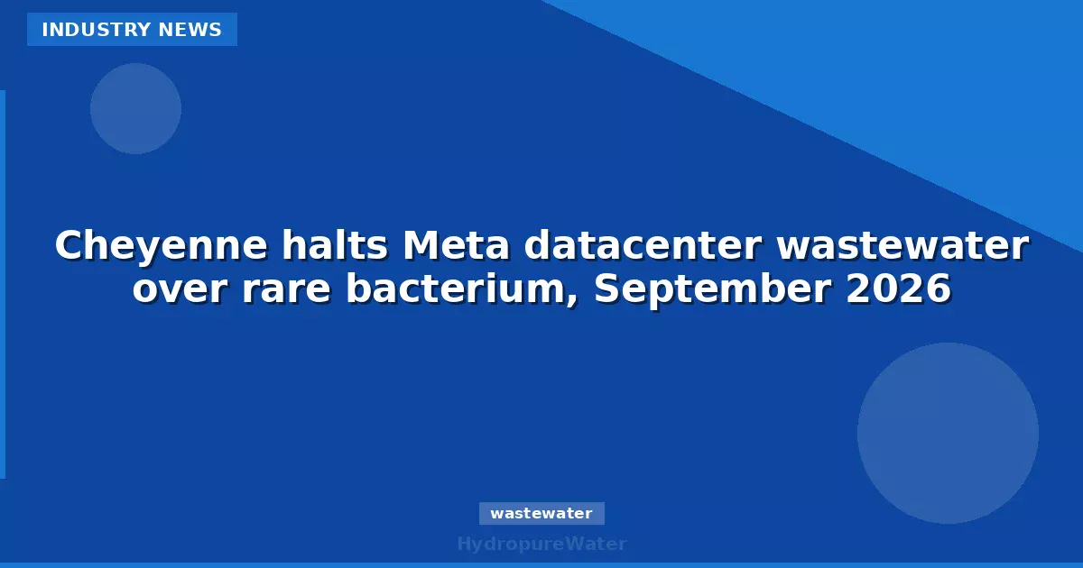 Cheyenne halts Meta datacenter wastewater over rare bacterium, September 2026