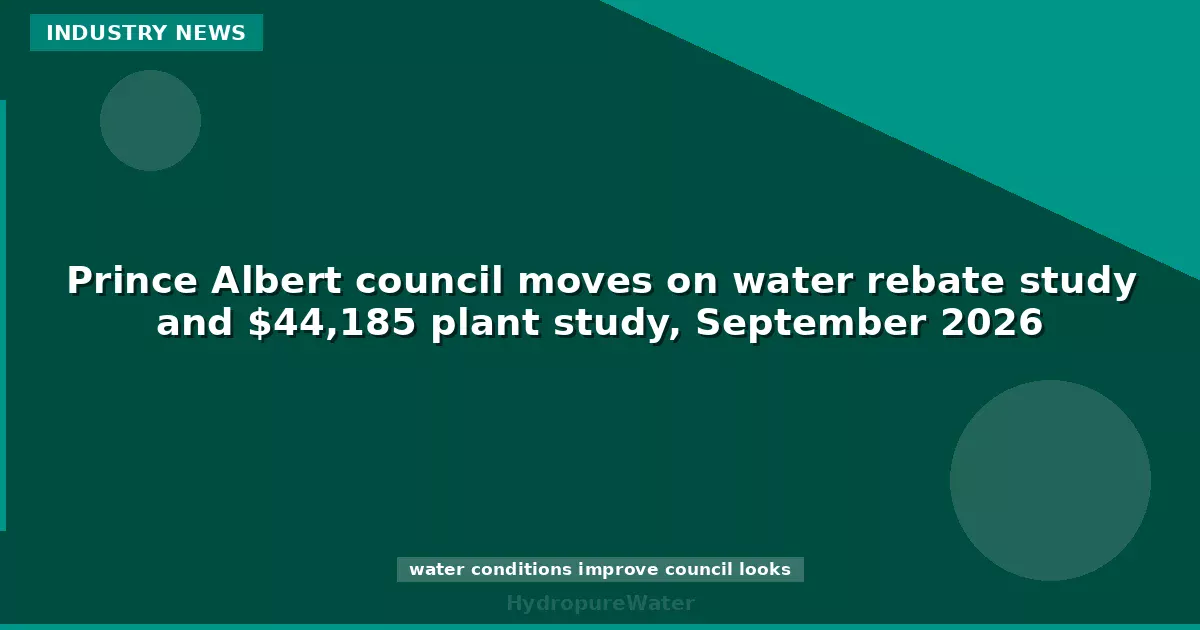 Prince Albert council moves on water rebate study and $44,185 plant study, September 2026