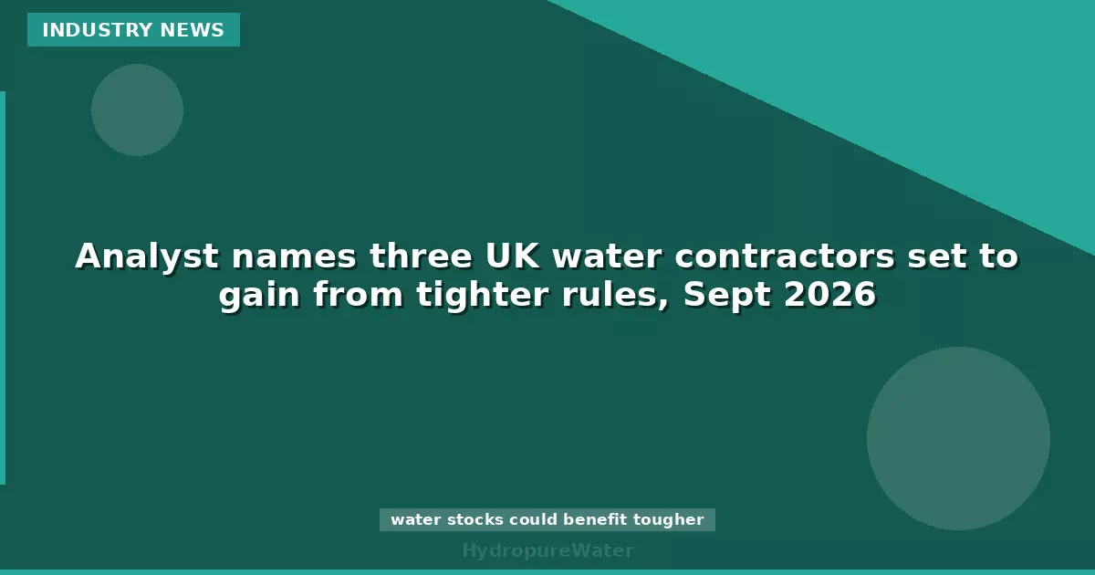 Analyst names three UK water contractors set to gain from tighter rules, Sept 2026