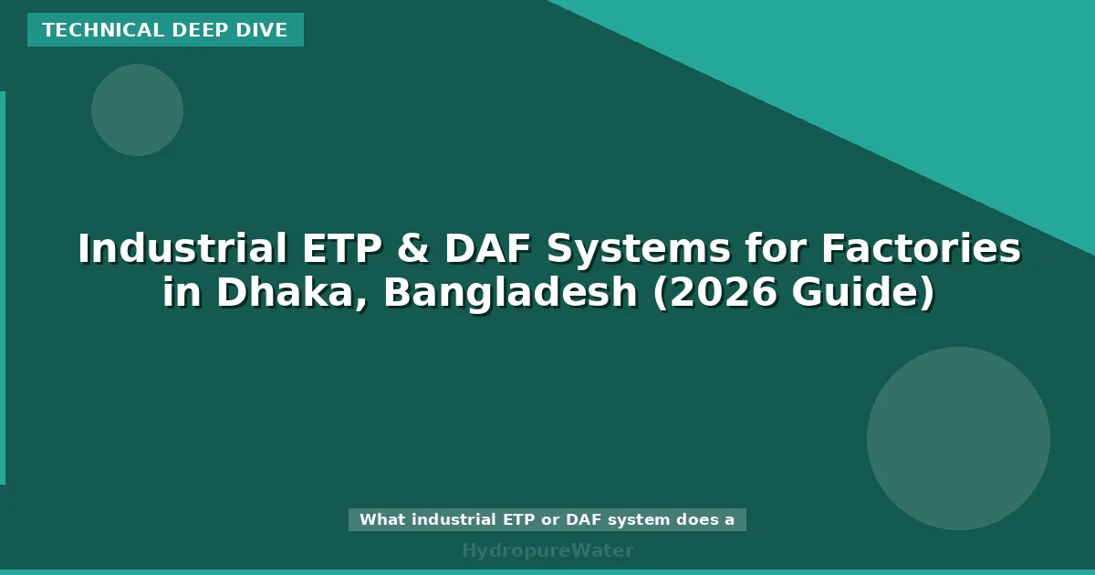 Industrial ETP & DAF Systems for Factories in Dhaka, Bangladesh (2026 Guide)