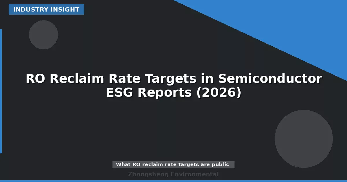 RO Reclaim Rate Targets in Semiconductor ESG Reports (2026)