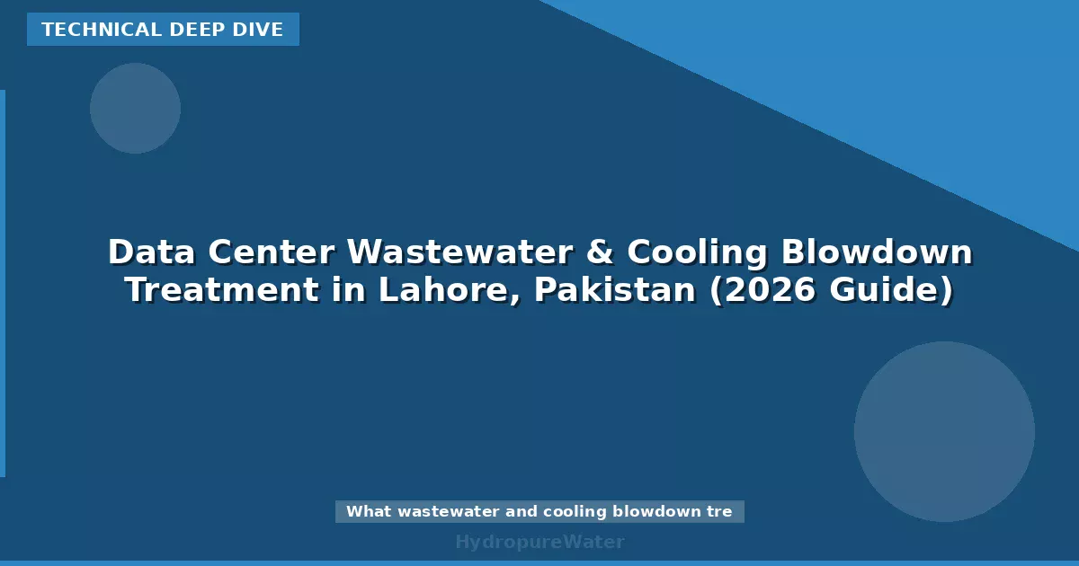 Data Center Wastewater & Cooling Blowdown Treatment in Lahore, Pakistan (2026 Guide)