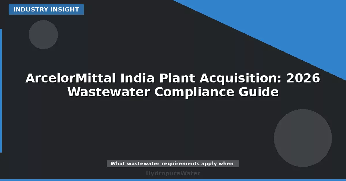 ArcelorMittal India Plant Acquisition: 2026 Wastewater Compliance Guide